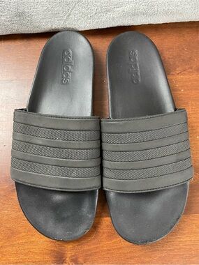 adidas UNISEX ADULT ADILETTE COMFORT SLIDES - BLACK - MENS 11 WOMENS 12